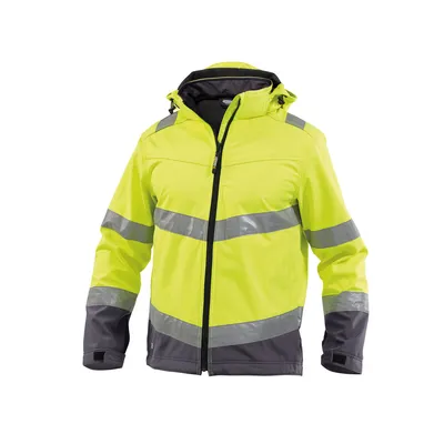 Produktbild von DASSY Warnschutz Softshell Jacke MALAGA Gr. XL gelb/grau