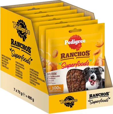 Produktbild von PEDIGREE® RANCHOS™ Superfoods Huhn 7 x 70g