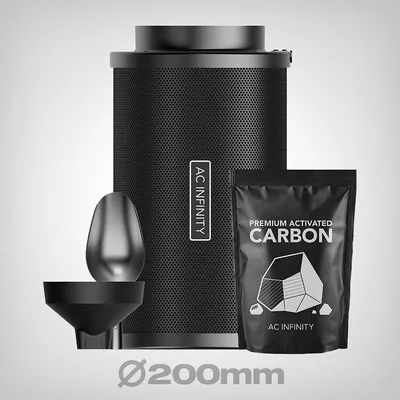 Immagine prodotto di Set di filtri a carbone attivo ricaricabili AC Infinity, 200 mm