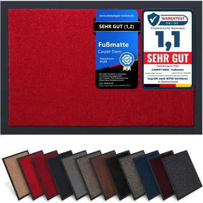 Image de Mat de sol absorbant, dimensions 80 x 120 cm, couleur rouge