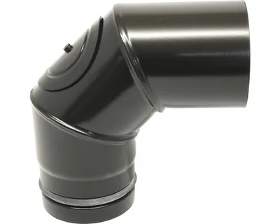 Produktbild von Pellet-Ofenrohr-Bogen Ø100 mm 90° mit Tür schwarz