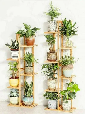 Immagine prodotto di Tavola da giardinaggio in legno - 6 ripiani - 7 vasi - per interni - 40 x 20 x 122 cm - portata massima 40 kg