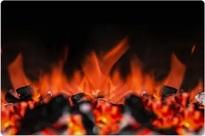 Produktbild von Küchenmatte 100x150 cm Vinylmatte Bodenmatte Dekoration -Grill Feuer Glut