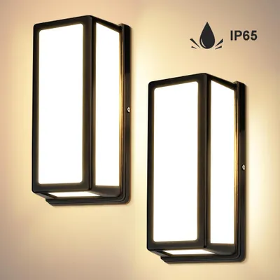Produktbild von 2 Stück LED Wandleuchte Außen Innen IP65 Wasserdicht,18W Wandlampe Aluminum, Außenlampe Nachtlicht für Eingang Garten Balkon Garage Flur, Warmweiß