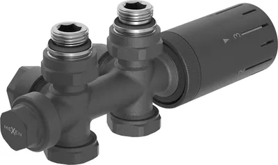 Obrázok produktu pre Mexen G05 termostatická súprava, rohová/priama, Duplex, DN50, antracitová - W908-958-66