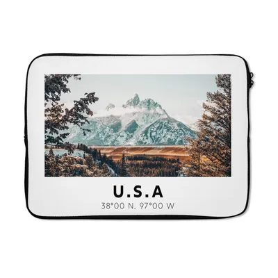 Produktbild von MuchoWow® Laptop Hülle 14 ZollAmerika - Berge - Winter - Wald Laptoptasche - Laptoptasche - Stoßsicher - Schutzhaube