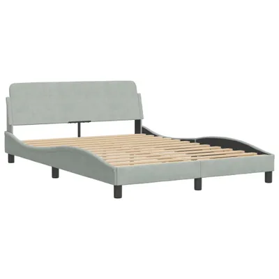 Produktbild von Bettgestell "Dover" Hellgrau 120x200 cm Samt
