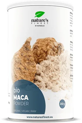 Produktbild von Nature’s Finest 100% Organic Maca Pulver – Energiequelle für Vitalität & Leistungsfähigkeit – 250 g