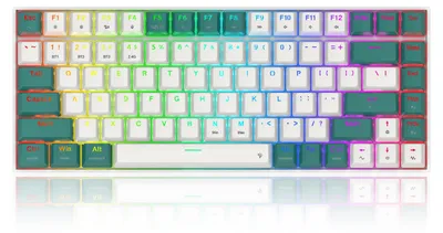 Produktbild von REDRAGON K678WG-RGB-PRO Singed, Kabellos, USB + RF Wireless + Bluetooth, Mechanischer Switch, Weiß