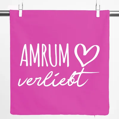 Produktbild von Huuraa Kissenbezug Amrum verliebt 40x40cm Fuchsia Baumwolle Dekokissenbezug Geschenkidee