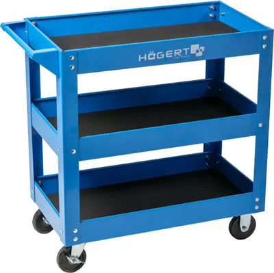 Obrázok produktu pre Högert Technik – dielenský vozík s 3 policami | Nosnosť: 110 kg | so 4 kolieskami z PCV | 3 police s rozmermi 730 x 384 x 80 mm | Skrinky na náradie