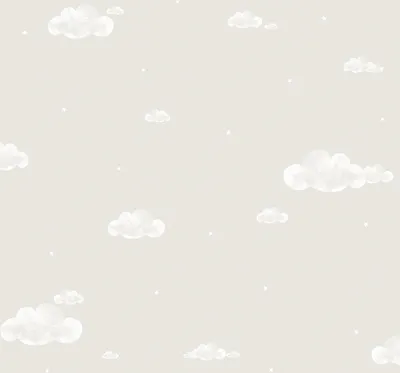 Produktbild von Sanders & Sanders Tapete kleine Wolken Beige und Weiß - 640461 - 53 cm x 10 m
