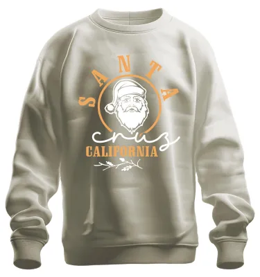 Produktbild von Santa Cruz Kalifornien Weihnachtsmann Weihnachten Strand Sweatshirt Pullover, Natur, M