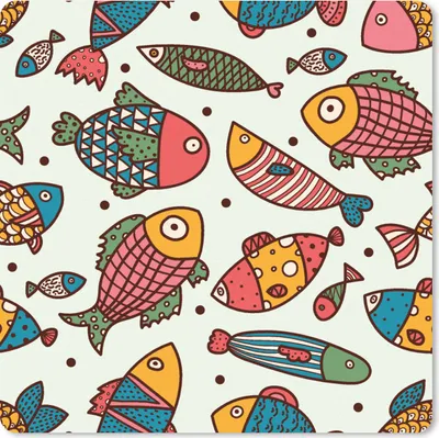 Produktbild von MuchoWow® Mauspad Mousepad Muster - Meer - Fische - Meerestiere 30x30 cm - Mousepads - Maus Mat - Pad - Mausunterlage - Gaming