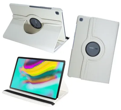 Produktbild von 360 Schutz Tablet Cover für Samsung Galaxy Tab S5e 10,5 Zoll ( SM-T720 / SM-T725 ) Tasche Hülle Tabletschale Case Etui Rotierbar mit Ständer Weiß