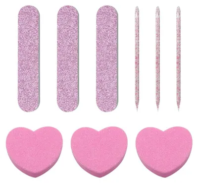 Produktbild von 10 Sets Press on Nail Prep Kit Kleine Nagelfeilen Mini Nagelpuffer Blöcke und Na