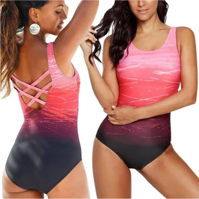 Immagine prodotto di Costume da bagno intero monokini costume da spiaggia piscina rosso L