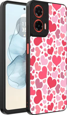 Immagine prodotto di Smartphonica Custodia per telefono adatta a Motorola Moto G04 - G24 - G24 Power - E14 con stampa di cuori - Custodia Backcover in TPU con design a cuori - Custodia per bambini con design a cuori