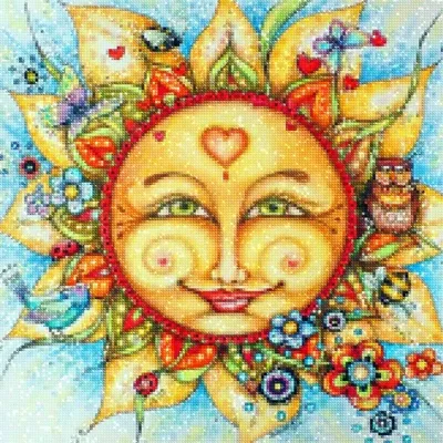 Produktbild von Diamantstickerei Lächelnde Sonne 45x45 cm