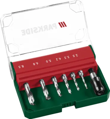 Produktbild von PARKSIDE® Kegelsenker-Set 7-tlg. / HSS Bohrer-Set 7-tlg. (HSS Bohrer Sechskant)