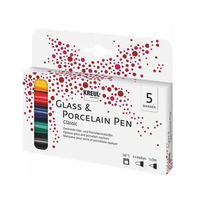 Image de KREUL Marqueur en porcelaine "PorcelainPEN brillant" set de 5