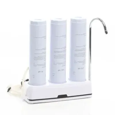 Obrázok produktu pre Naturewater NW-3-PPGACCTO 3-stupňový pultový vodný filter, 5 µ, PP sediment, granulát z aktívneho uhlia, bloková filtračná vložka z aktívneho uhlia, s univerzálnym adaptérom, vodovodný kohútik