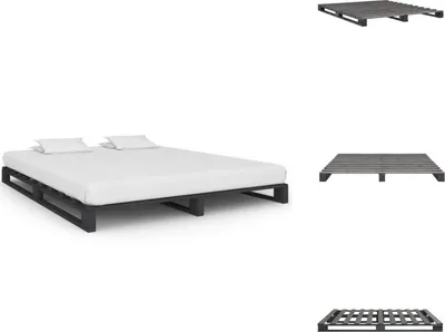 Produktbild von vidaXL Palettenbett Grau Massivholz Kiefer 160×200 cm -  Betten & Bettgestelle