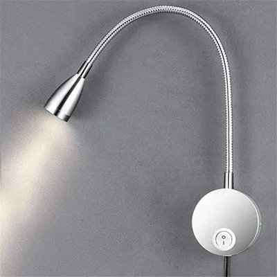 Obrázek produktu pro LED nástěnná lampa z hliníku, 360° flexibilní, bílá, teplá bílá (3000K)