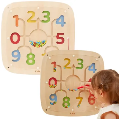 Image de VIGA - Tableau sensoriel en bois pour apprendre à compter et trier