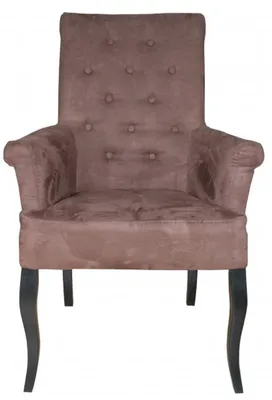 Produktbild von Casa Padrino Luxus Esszimmer Stuhl Braun / Schwarz mit Armlehnen - Barock Möbel