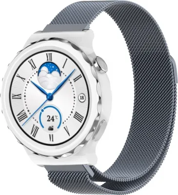 Produktbild von Strap-it Milanese - Kompatibel mit Huawei Watch GT 3Armband 42mmEdelstahl Huawei watch strap Armband mit Magnetverschluss für 20mmArmband Space grey