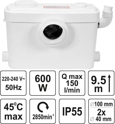 Produktbild von Fala pompa wc 600w z nożami tnącymi