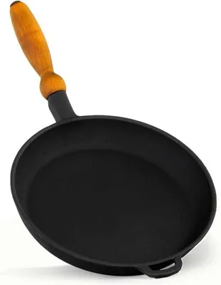 Produktbild von Eisenguss-Pfanne 26cm schwarz unbeschichtet Induktion
