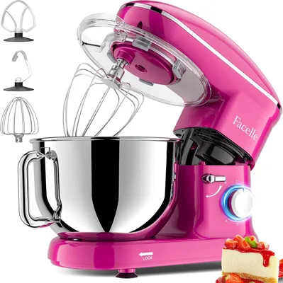 Image de Robot de cuisine,Facelle pétrin 1500W, pétrin à pâte avec bol en inox de 6,2 L 6 vitesses Pétrin à pâte silencieux