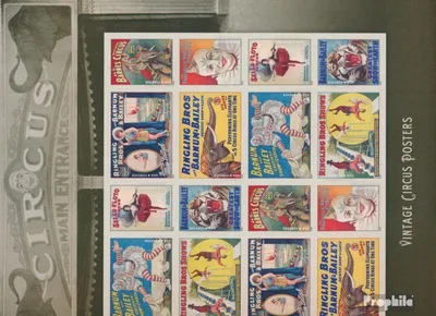 Produktbild von Briefmarken USA 2014 Mi 5084BA-5091BA FbFolienblatt (kompl.Ausg.) postfrisch Alte Zirkusplakate
