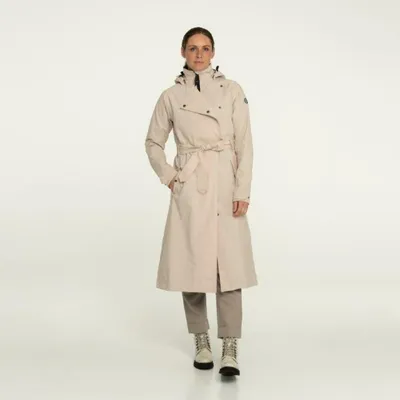Produktbild von agu Trench Coat Long Regenmantel Damen, wasserdicht, Zement