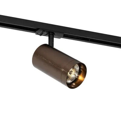 Produktbild von QAZQA - Modern Moderner Spot I Spotlight I Deckenspot I Deckenstrahler I Strahler I Lampe I Leuchte Dunkelbronze für Schienensystem I Spotlight I Deckenspot I Deckenstrahler I Strahler 1-phasig 70mm -