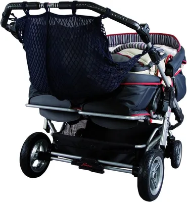 Kinderwagen Einkaufstasche für Zwillingswagen mit Sichtschutz - Marine Blau