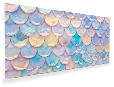 Produktbild von Glasbild 80x40cm in XXL für Wohnzimmer, Schlafzimmer Motiv Schuppen Mix Pastell