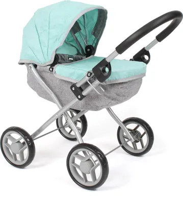 Produktbild von Bayer Chic 2000 Puppenwagen Lilli | Klassischer Kinderwagen für Puppen bis 41 cm | Mit verstellbarem Verdeck | Faltbar, ab 3 Jahren, Melange mint