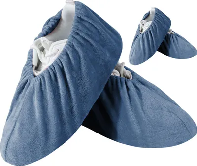 Produktbild von Wiederverwendbare Schuhüberzieher für Erwachsene, 4 Paar Überzieher Schuhe Waschbar, Anti-Rutsch, Schutz für Teppich & Boden, Grau