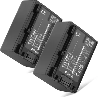 Image de CELLONIC 2x Batterie pour Appareil photo Compatible avec Sony FDR-AX33, HDR-CX250, HDR-CX270, NP-FV70 - (1030mAh, 7.4V)