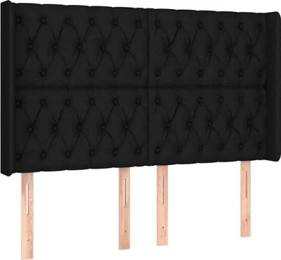 Produktbild von vidaXL Kopfteil mit Ohren Schwarz 147x16x118/128 cm Stoff