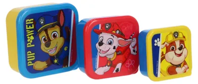 Produktbild von Paw Patrol Snackbox-Set 3 in 1, stapelbar, robuste Deckel, leicht, wiederverwendbar