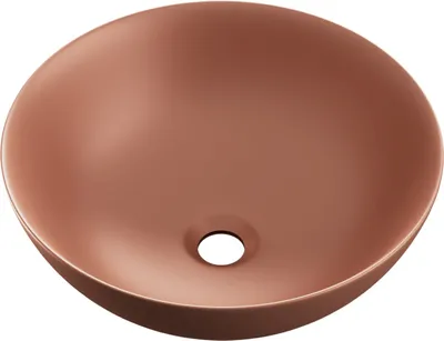 Zdjęcie produktu dla Luqa Okrągła Umywalka Nablatowa 40 cm Terracotta Matowa - Stylowy Dodatek do Łazienki