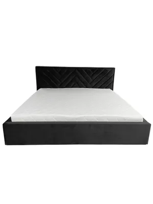 Produktbild von Ares Meble Modernes Boxspringbett LEO 160x200 cm mit Gepolstertes Kopfteil - Samt Zwei-Personen Bett mit Stauraum für und Gästezimmer: Schwarz