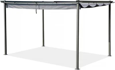 Obrázek produktu pro Kovová pergola se stahovací střechou - 3 x 4 m - antracitově šedá