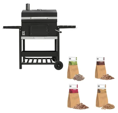 Image de Four à fumoir XL-BBQ, barbecue au charbon de bois et copeaux/morceaux de bois pour une utilisation en extérieur