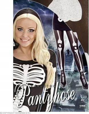 Zdjęcie produktu dla Rajstopy damskie Szkieletor Halloween karnawał