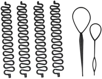 Produktbild von Haarstylingkit 6-teilig, Haarbreitool, Haarstylingclip, Haarvlechtwerkzeug, Frisur für Frauen und Mädchen